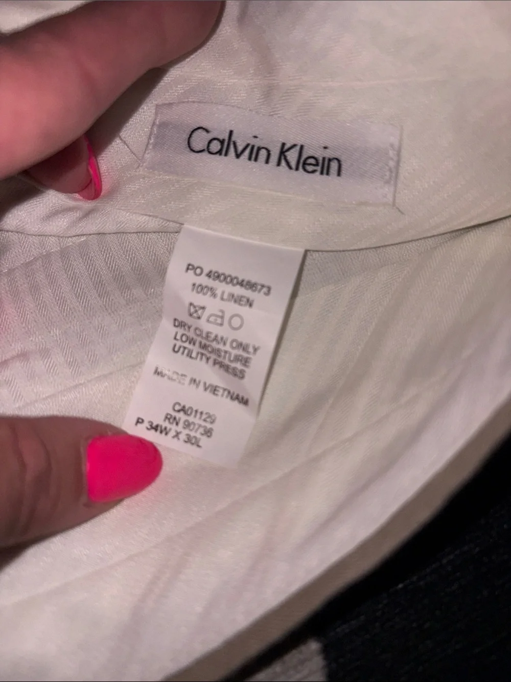Calvin Klein Men's 100% Linen Pants